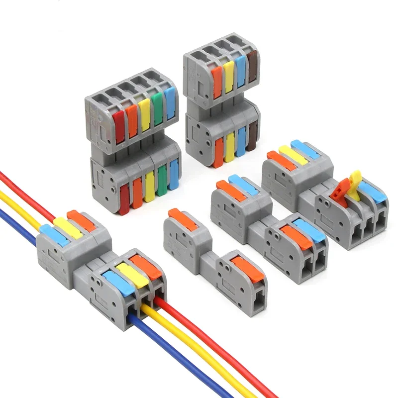 Quick Wire Connector Docking Mini Universal Compact Electrical Wiring Connectors Push-in Butt Conductor Terminal Block