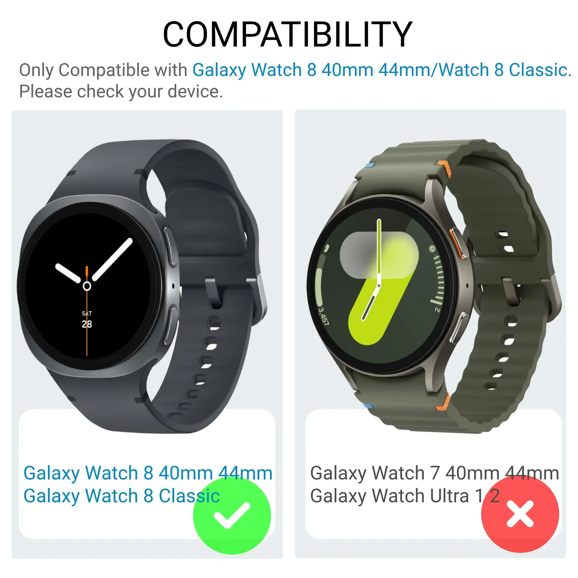 2 قطعة محول ساعة من الفولاذ المقاوم للصدأ لساعة سامسونج جالاكسي 8 كلاسيك 46 مللي متر موصل حزام الساعات لساعة جالاكسي 8 40/44 مللي متر 22 مللي متر