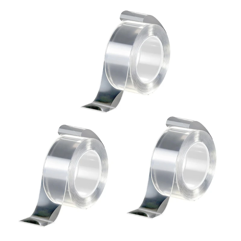 

L8RC 3Pcs Clear Double Sided Mounting Strips Tape For Wall Cable Organizers