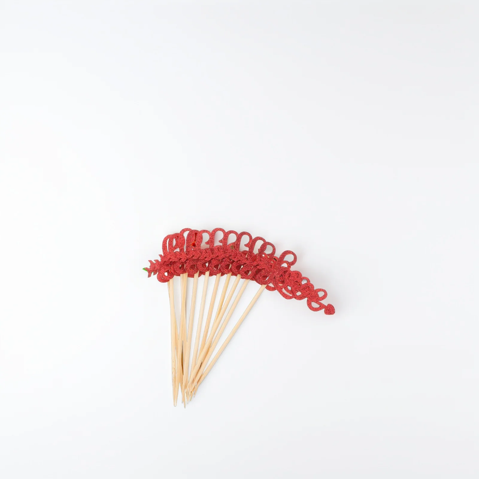 

12pcs Valentine Topper Heart Picks Wedding Birthday Birthday Cupcake Decorations Party Supplies Bamboo Plastic