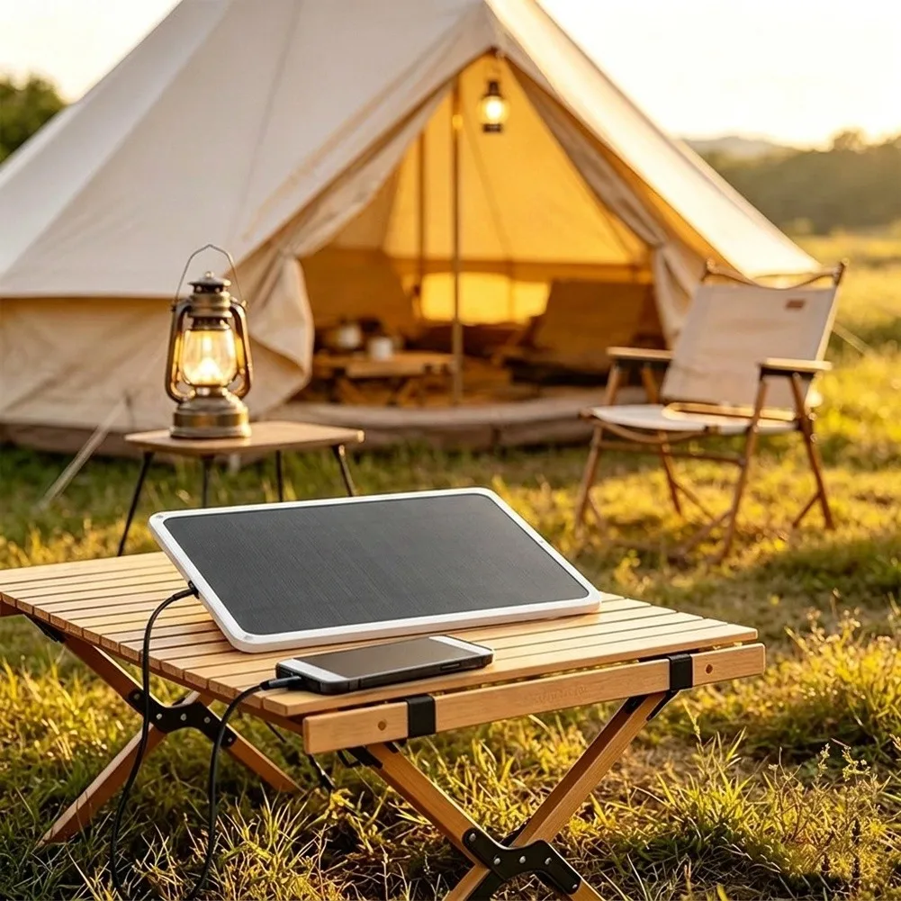 5W Monocrystalline Solar Panel Dual USB 5V Fast Charging Board Portable Outdoor=Power For Mobile Phone Battery Camping Hiking