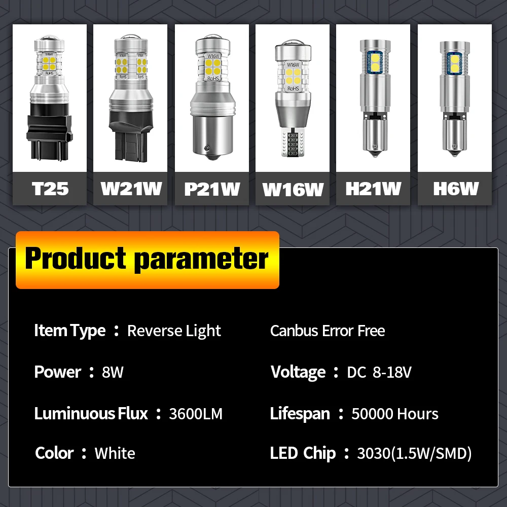 Luz reversa 2 lâmpadas LED lâmpada de backup para acessórios Seat Ateca 2016 2017 2018