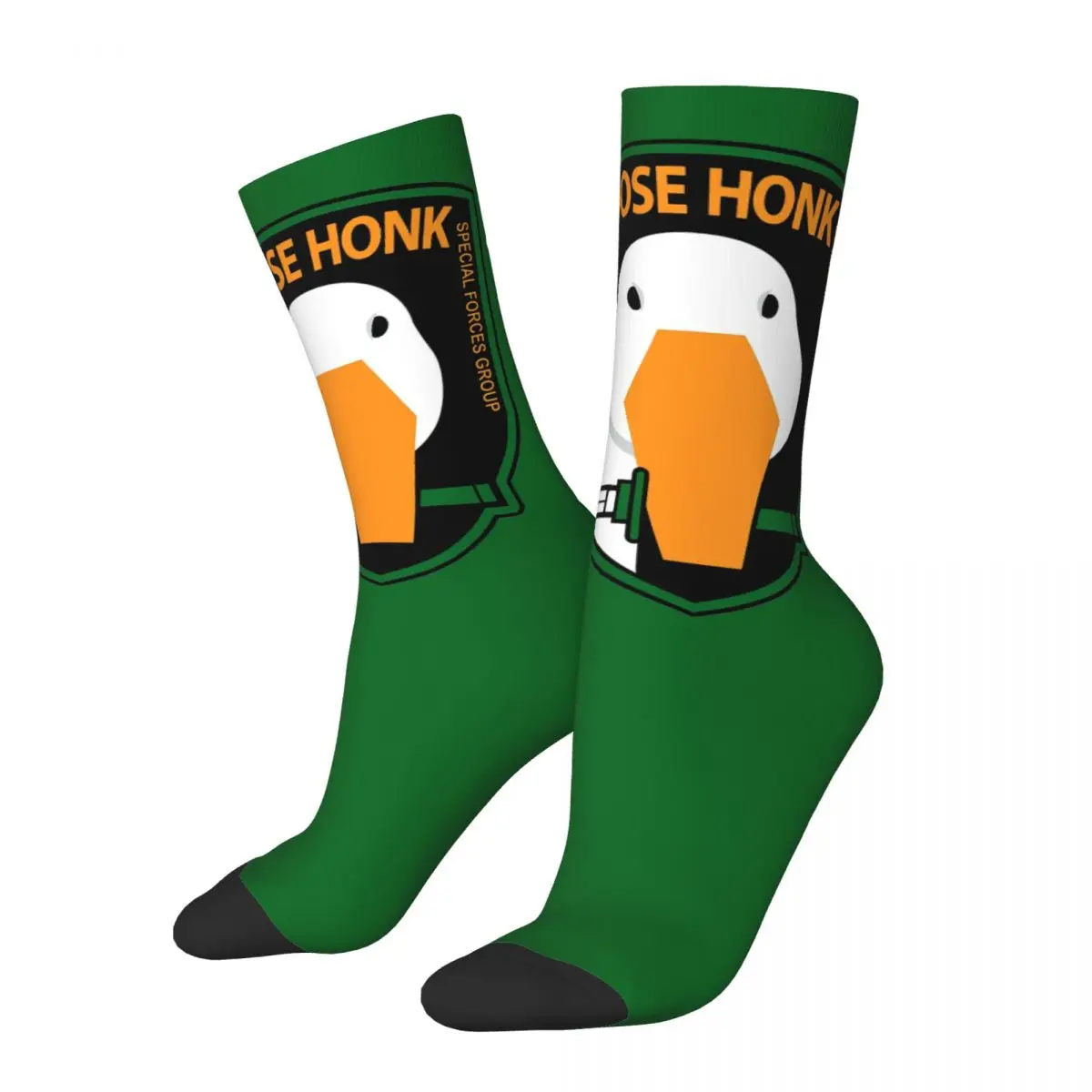 Hip Hop Vintage HONK Graphic Crazy Men's compression Socks Unisex Untitled Goose Game Street Style Pattern Printed Crew Sock