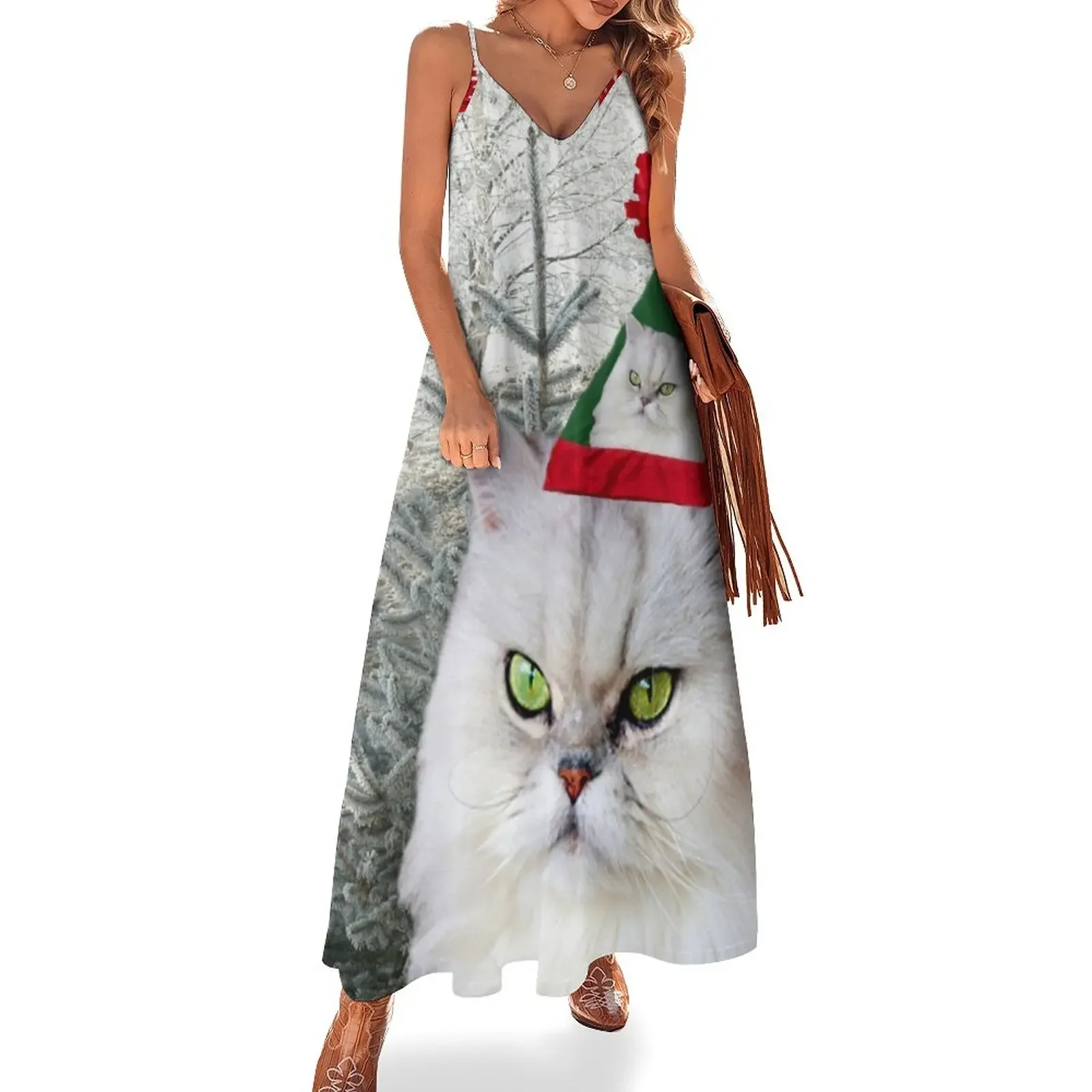 

Christmas Cat Sleeveless Dress dress party evening elegant luxury celebrity elegant and pretty women's dresses