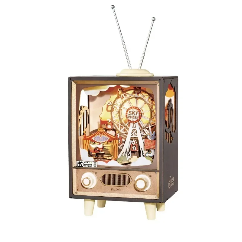 Music box wooden cherry dream journey sunset amusement park music box assembly 3D three-dimensional creative gifts