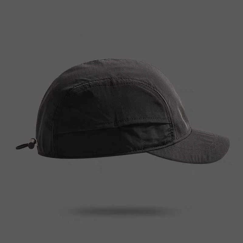 Solid-Color Quick-Drying Five-Layer Baseball Cap, with Side Pocket Design, Adjustable Rear Strap, Suitable for Both Men and Wome