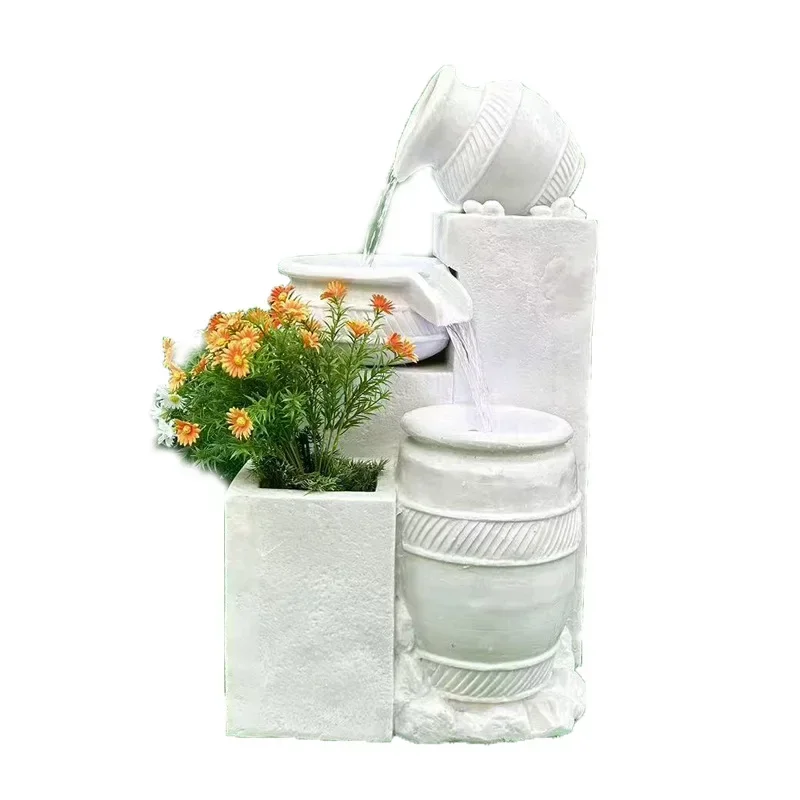 y8- outdoor running water fountain ceramic pot courtyard floor-to-ceiling outdoor garden landscape decoration lucky circulating