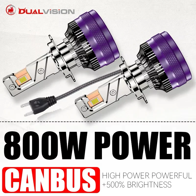 

DUALVISION 2PCS H7 H4 H3 LED Headlights CANBUS H11 H8 H1 H9 Fog Lamp 9005 HB3 9006 HB4 9012 HIR2 800W 8054 CSP Mini Auto Lights