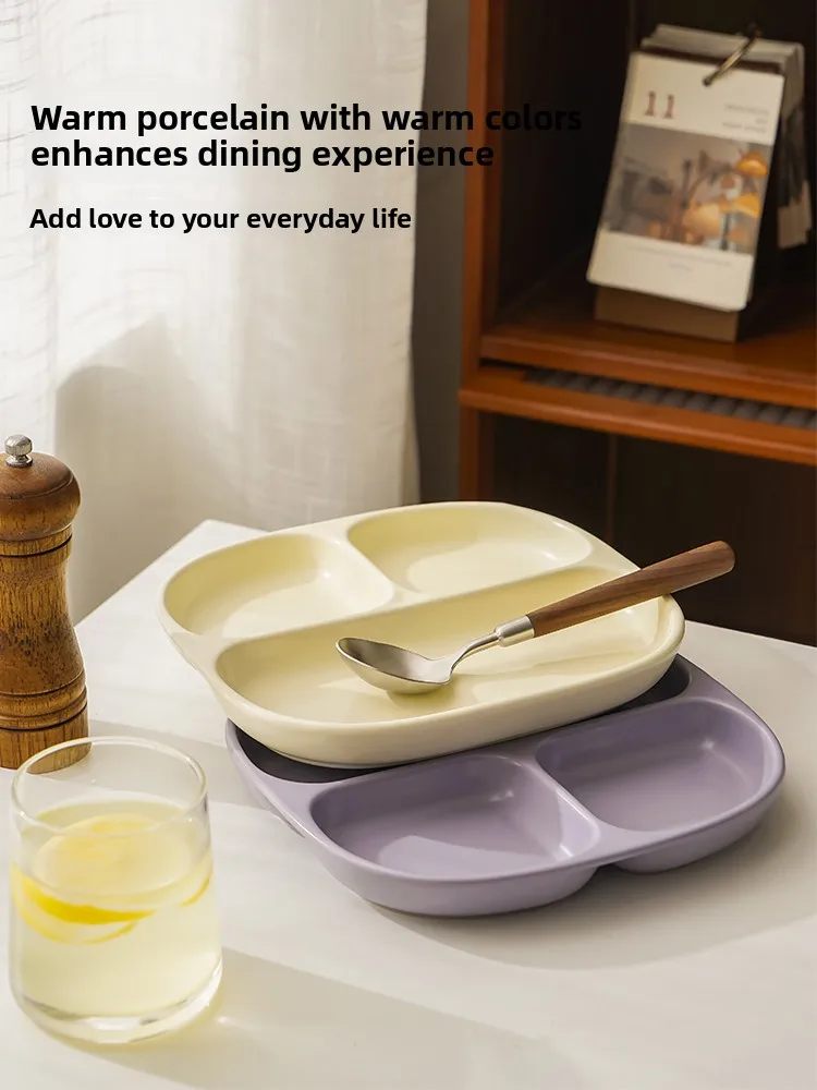 Cerc Divided Dinner Plate Adult Weight Loss Special Home Breakfast Plate Control Food Separator Di Nordic Sle Pure Color