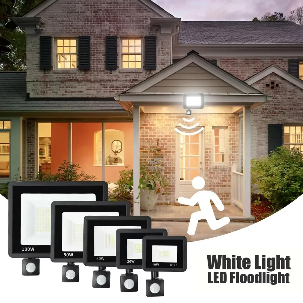 Street Lamp 220 Volt With Motion Detector Sensor Focus 10W 20W 30W 50W 100W Waterproof Ip66 Led Spotlight For Garden Floodlight