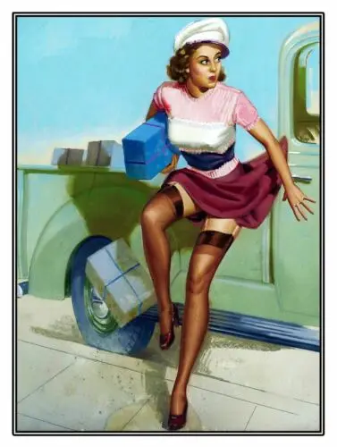 Car Pin Up vintage style metal sign man cave shed Home Decor plaque tin sign