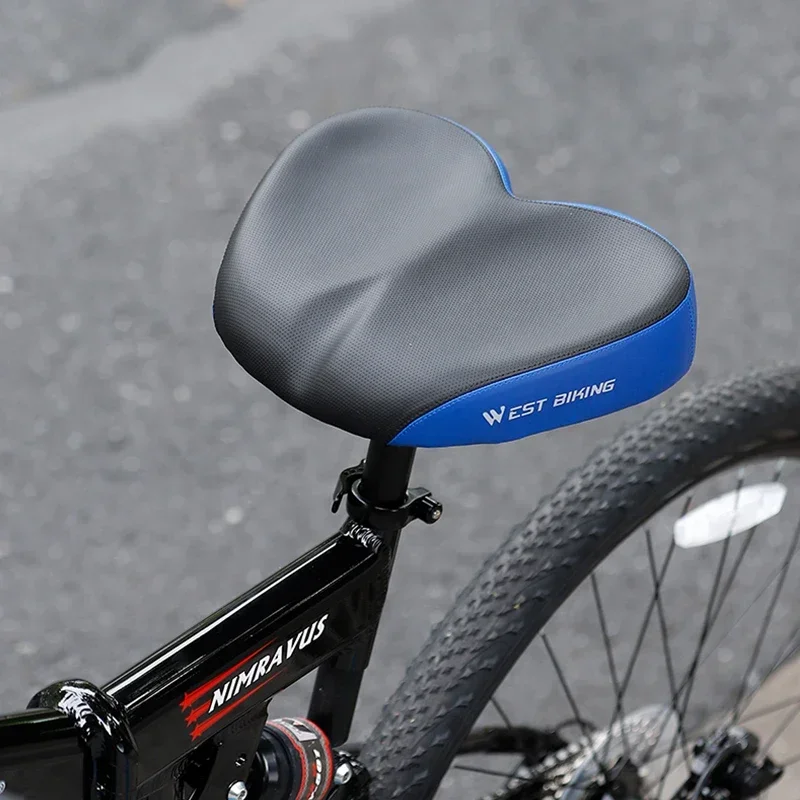 WEST BIKING No Nose Bicycle Saddle Ergonomic Widen Thicken Folding Electric MTB BMX Road Bike Seat Long Distance Cycling Cushion