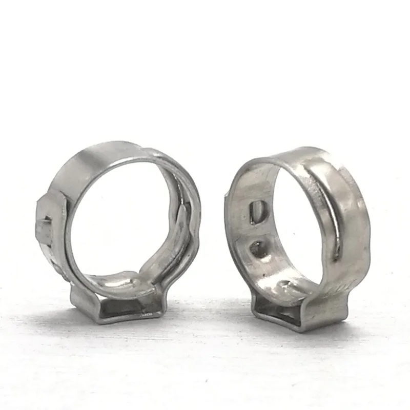 2-20pcs Hose Clamps Single Ear Stepless 5.8-23.5mm 304 Stainless Steel Hose Clamps Cinch Clamp Rings for Sealing Kinds of Hose