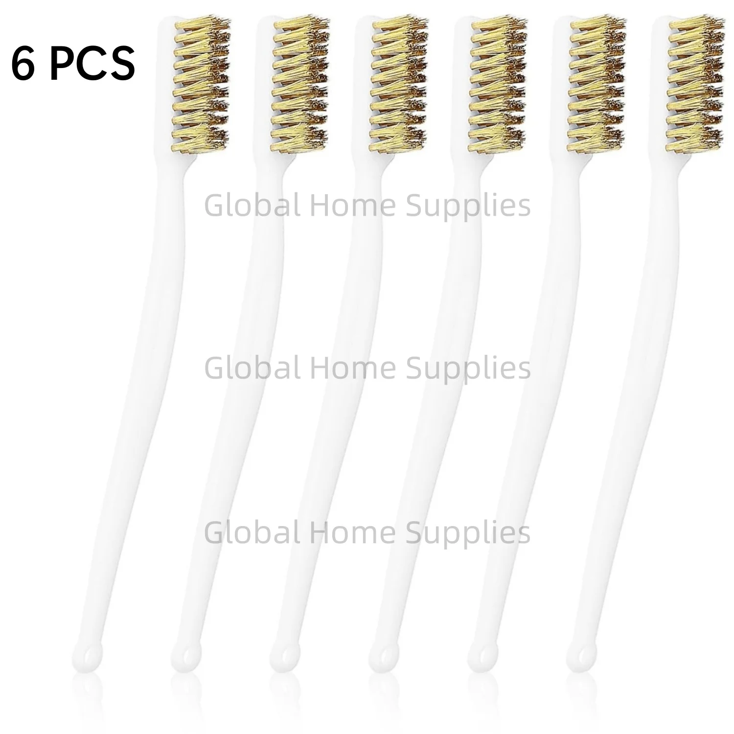 

6PCS Copper Wire Brush Small Brass Brush Cleaning Tool Curved Handle Scratch Toothbrush for Cleaning Welding Rust Printer Nozzle
