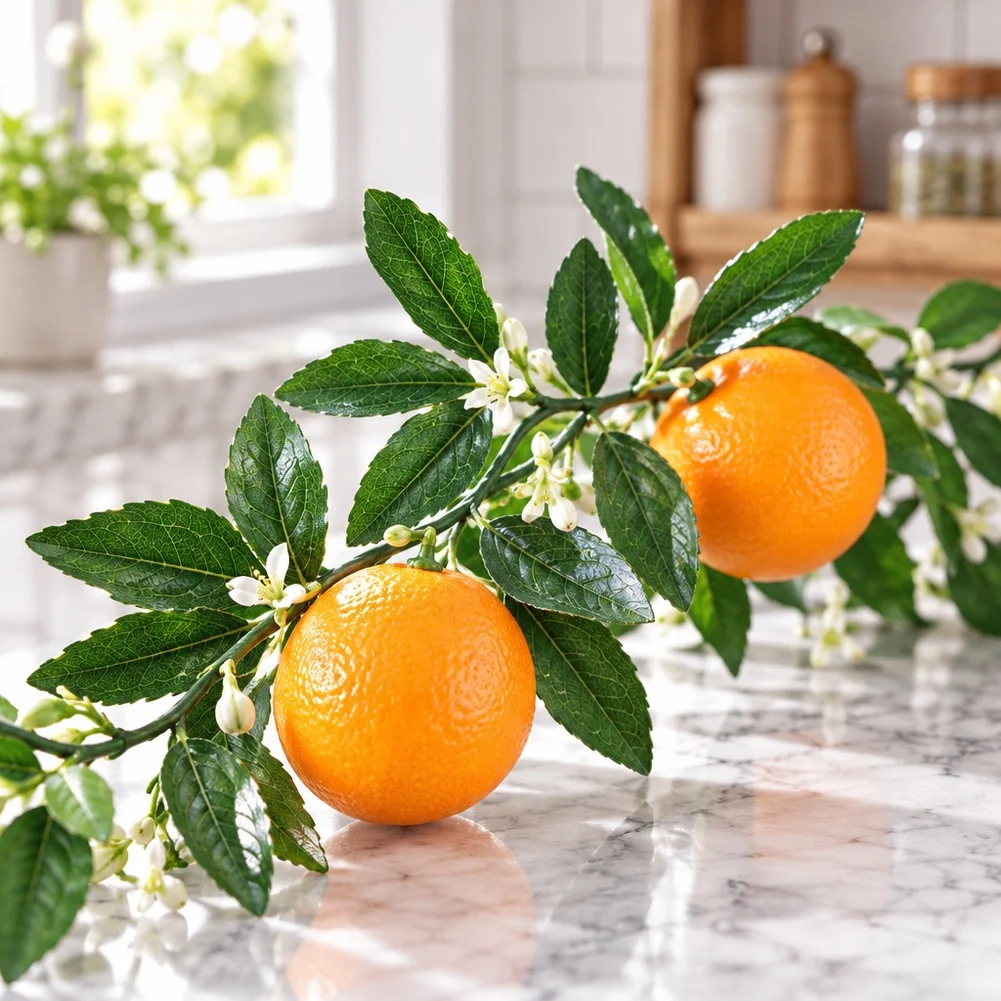Realistic Fake Citrus Fruit Garland 175cm Artificial Lemon Orange Vine Hanging Decoration For Living Room Party Wedding