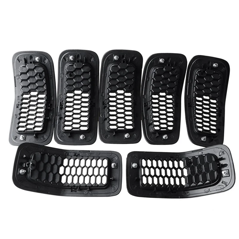 

Black Car Front Insert Mesh Grille Decoration Cover Front Radiator Inlet Grill Trim Cover For Jeep Cherokee 2014-2018 Parts