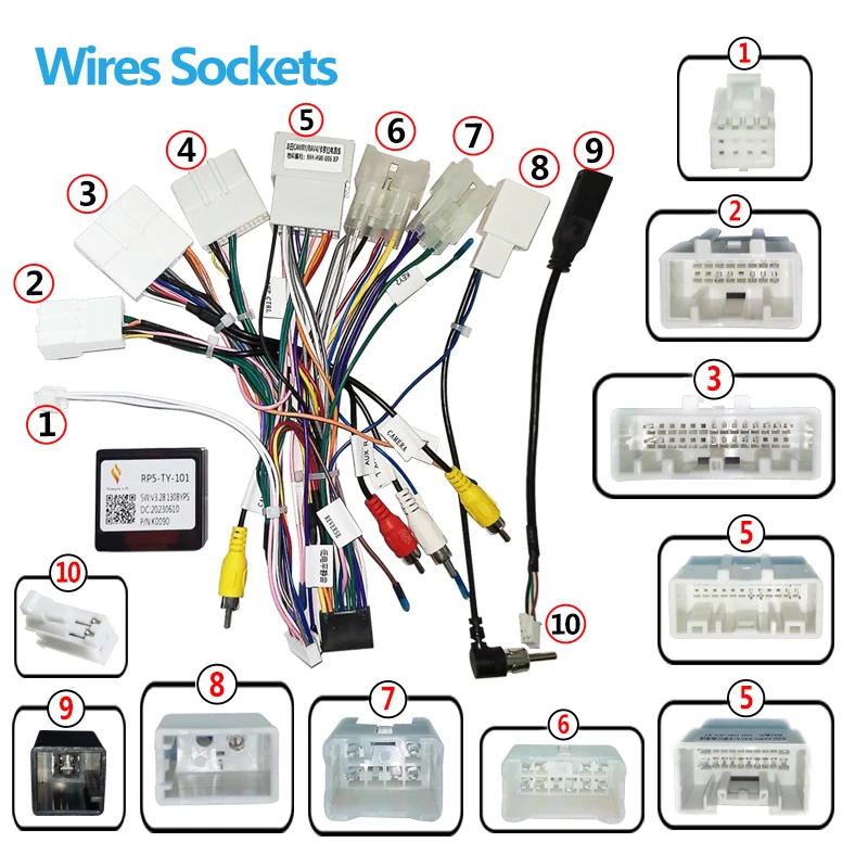 Android Car Radio 16pin Wiring Harness plug Power Cable adapter For Toyota Camry Rav4 Corolla Prius HIGHLANDER PRADO 120 CHR