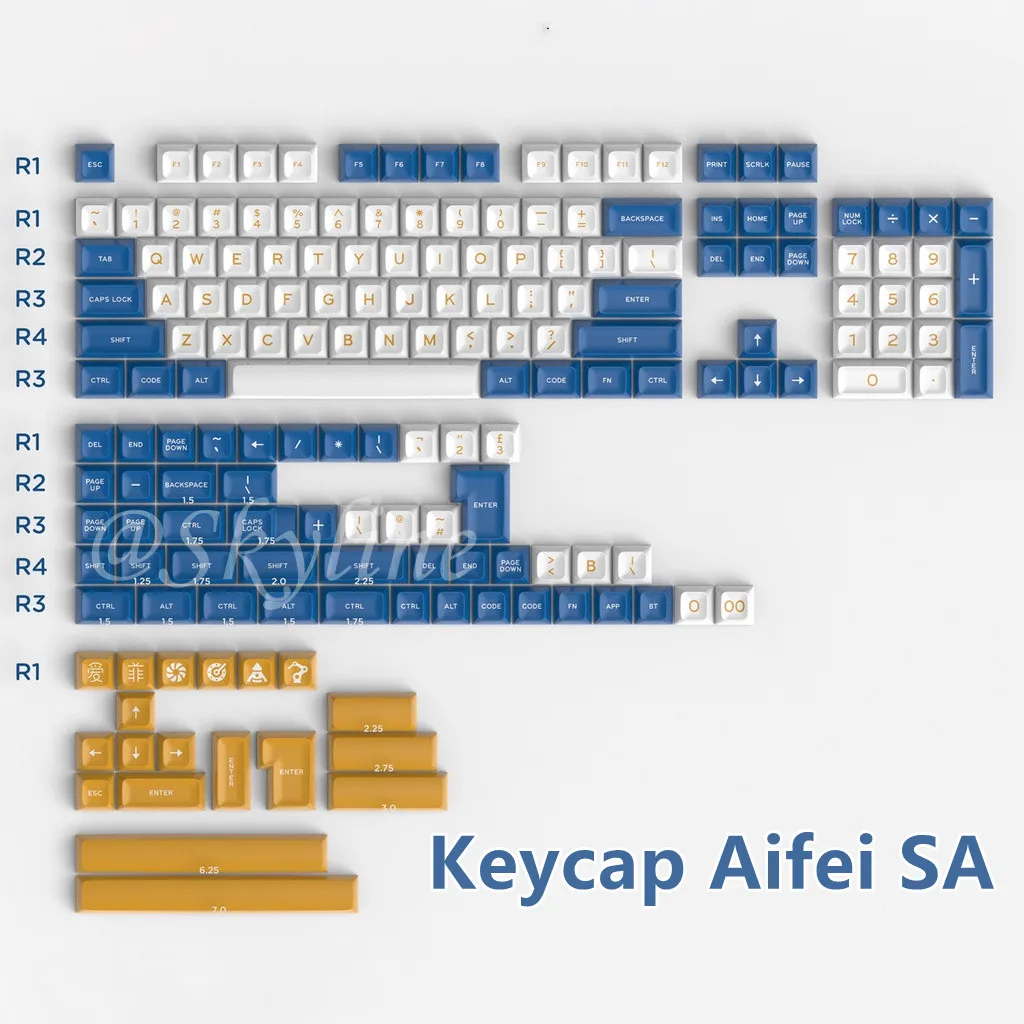 Keycap Aifei SA 172 Keys Profile Double Shot Keycap Light Theme For Cherry MX Switch Keyboard Poker 87 104 Bm60 Bm65 Bm68 60 64