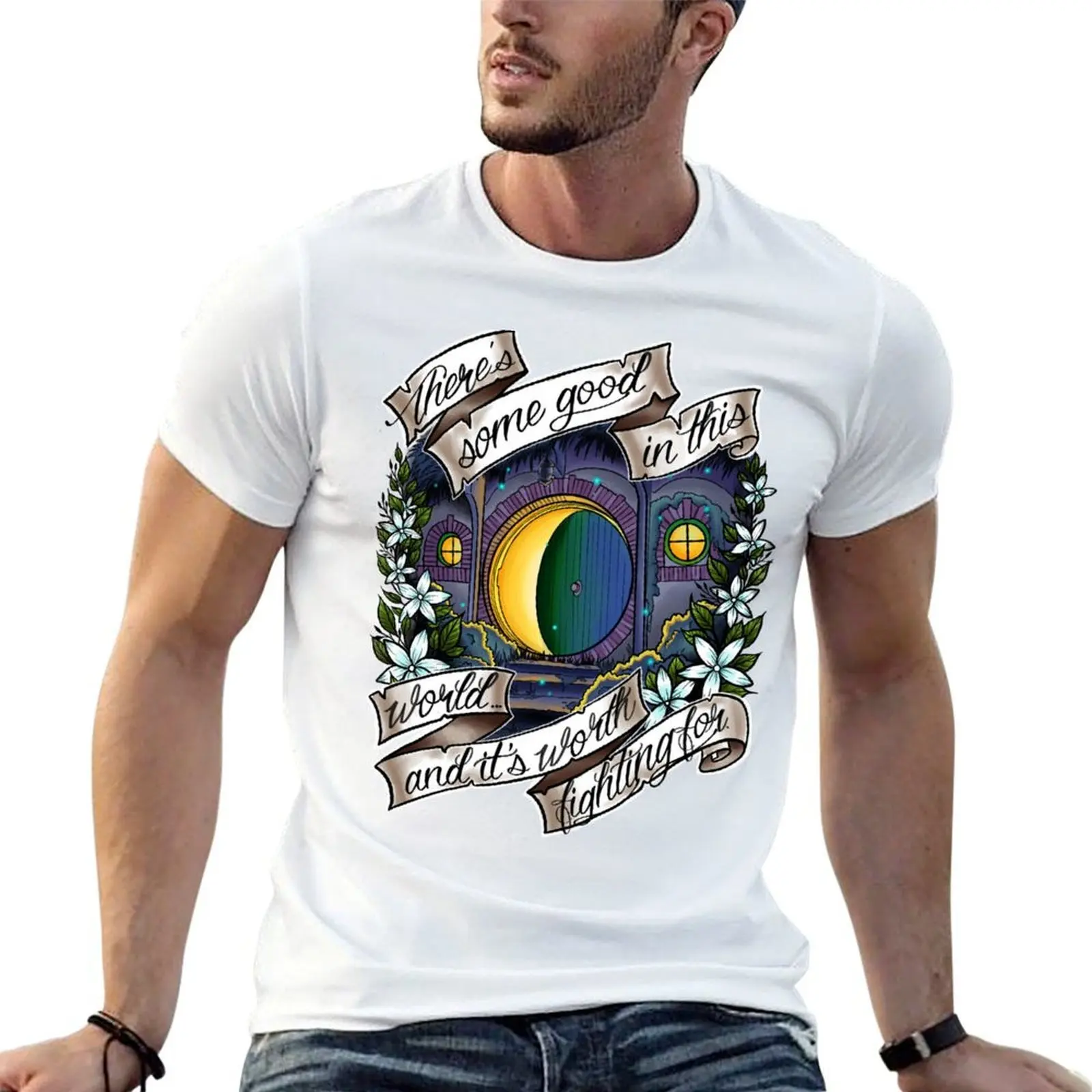 In a Hole in the Ground T-Shirt anime tshirt topping funny t shirts men