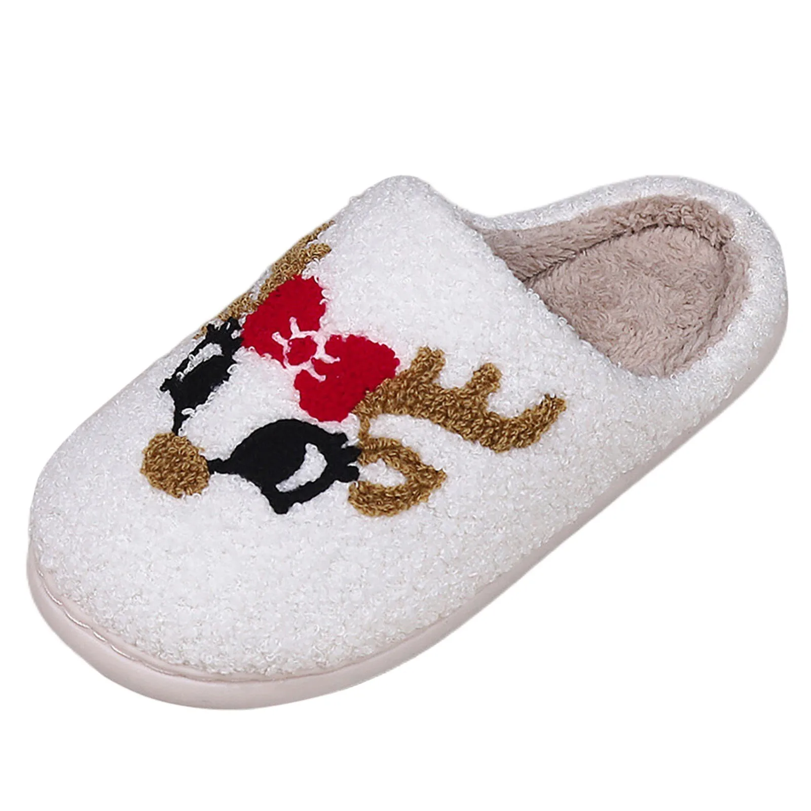 Furry Women Memory Toe Slip Winter Christmas Keep Home Prints Slipper Flat Womens Foam Warm coppie uomo Cartoon On Round