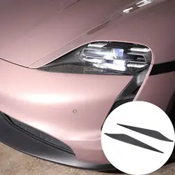 Carbon Fiber Headlamp Cover Trim Stick For Porsche Taycan 2019-2022