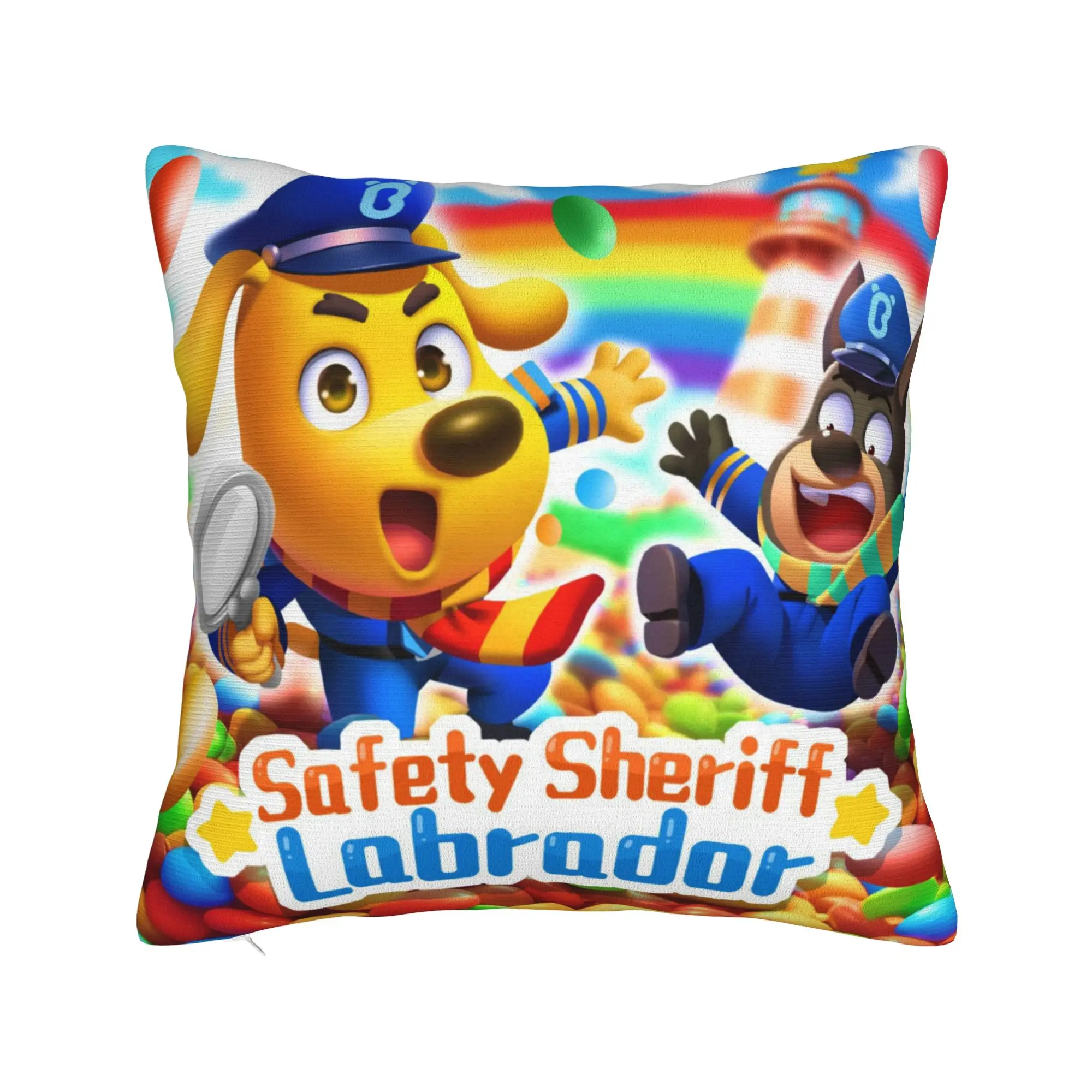 Safety Sheriff Labrador  Printing Pillowcases Cushion Cover  Pillow Covers New Style Home Decorations Square Multiple Sizes