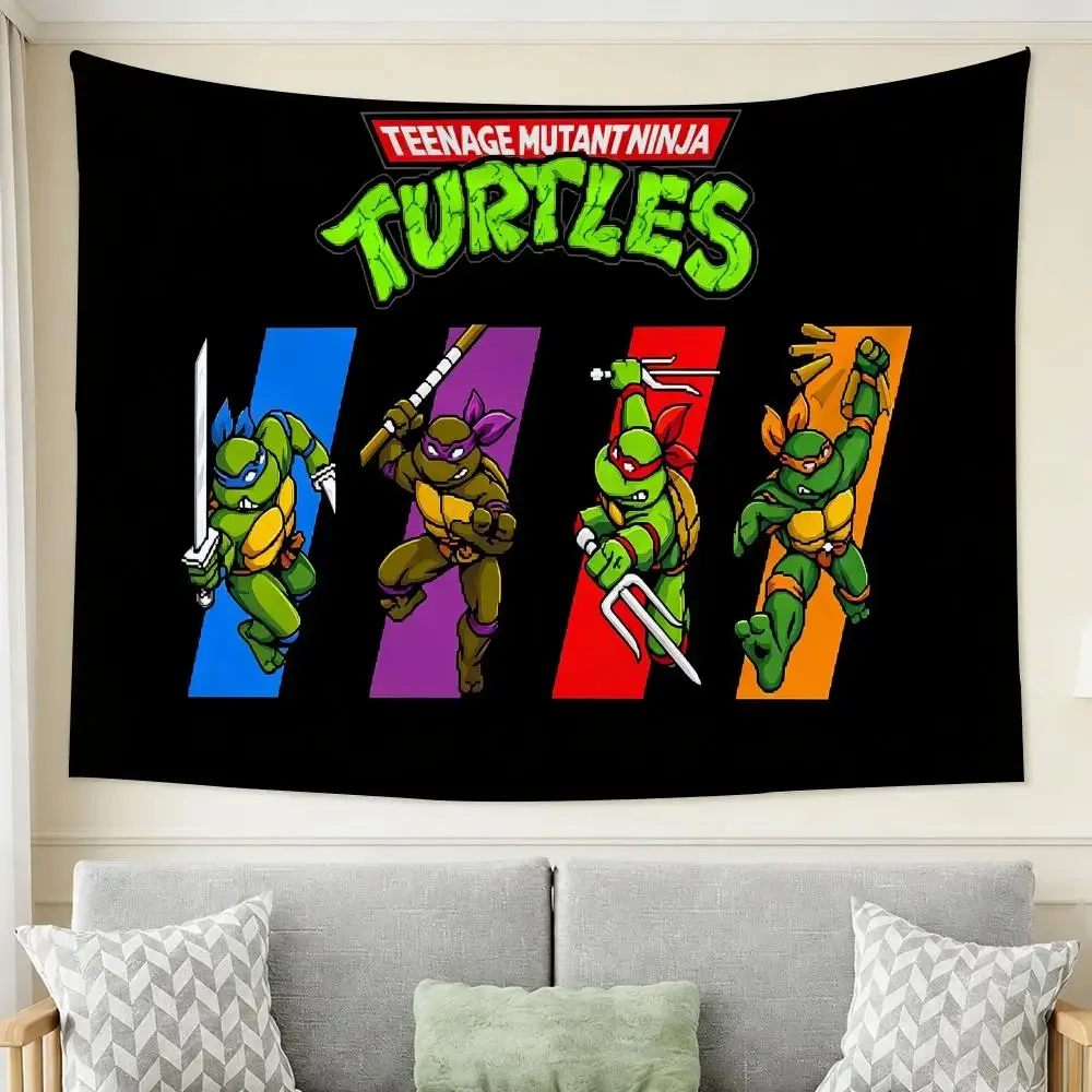N-Teenage Mutant Ninja Turtles Tapestry Wall Hanging Tapestry Aesthetic Room Decor Banners for Bedroom Living Room Outdoor Party