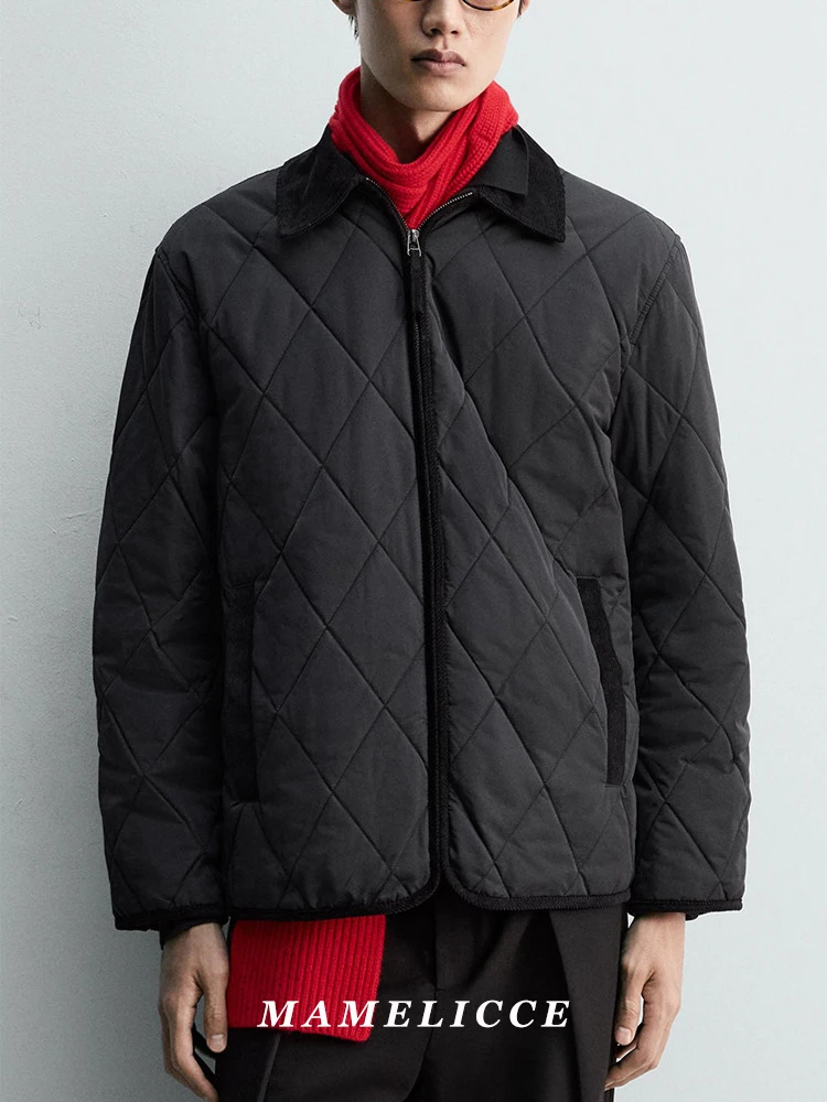 MAMELICCE Original design corduroy turn-down collar Vertical Sewing thread jacket Lightweight Cotton clothes jackets coats tops