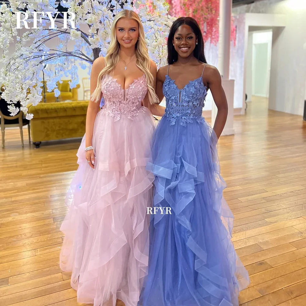 

RFYR Lace Prom Dress A Line Party Dress Sweetheart Evening Gowns Applique Elegant Celebrity Dress for Women vestidos Customized