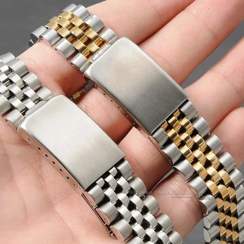 18 19 20 21 22mm Curved End Metal Strap for Rolex DATEJUST Watchbands Solid Stainless Steel Band Men Bracelet Business Bands