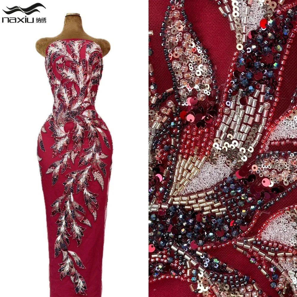 

Madison Luxury African Lace Fabric High Quality Sequins Beads Lace Fabrics For Nigerian Wedding French Heavy Lace Fabric 5yards