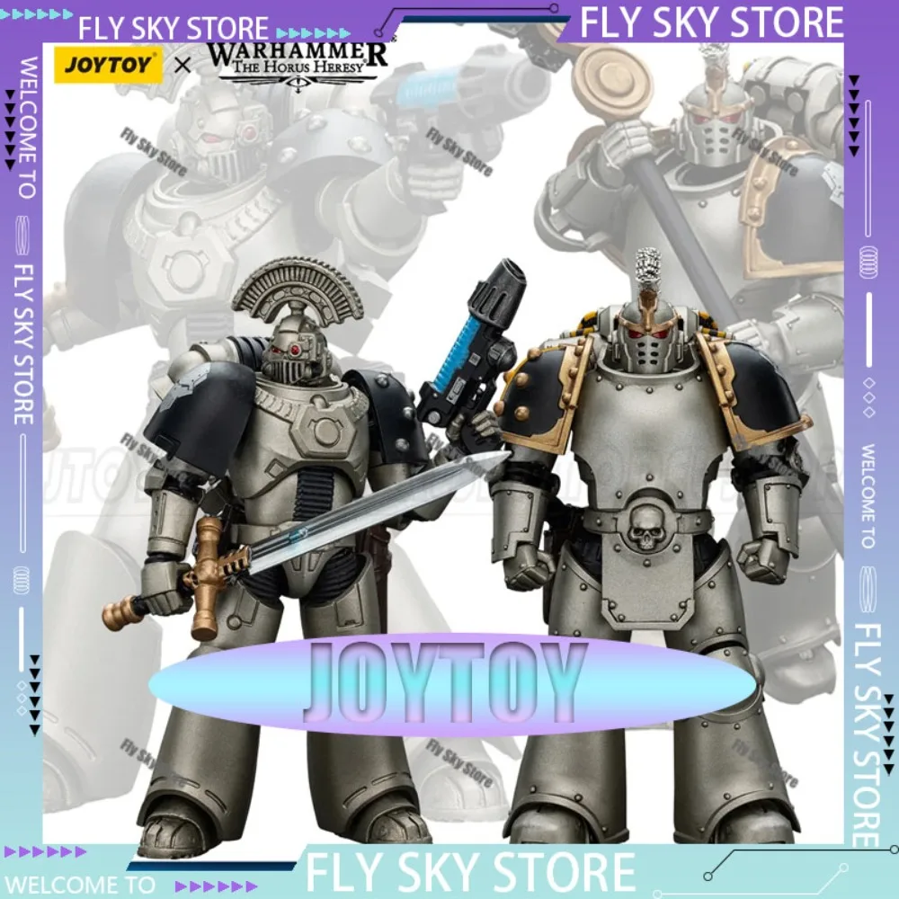 

JOYTOY Warhammer40K 1/18 Action Figure Iron Warriors MKVI Tactical Command Squad Command Squad Chosen with Legion Standard Toys