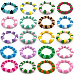 30pcs Pet Dog Rainbow Style Hair Ball Necklace Collar Pet Dog Cat Bow Ties Neckties Dog Grooming Accessories