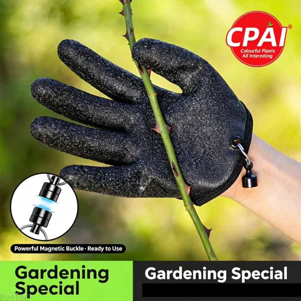 Gardening Gloves Magnet Release Anti-slip Waterproof Anti-puncture for Garden Gloves Work Security Protection