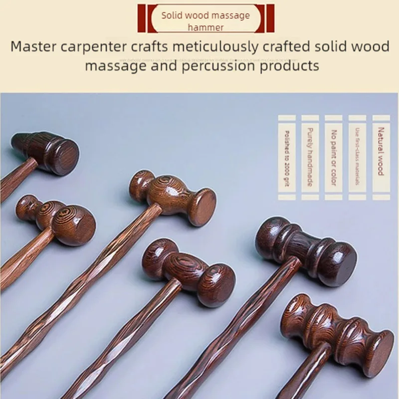 

Wooden Meridian Massage Hammer Chinese Hitting Meridian Massage Body Relax Neck Shoulder Back Tool Massage Hammer Stick