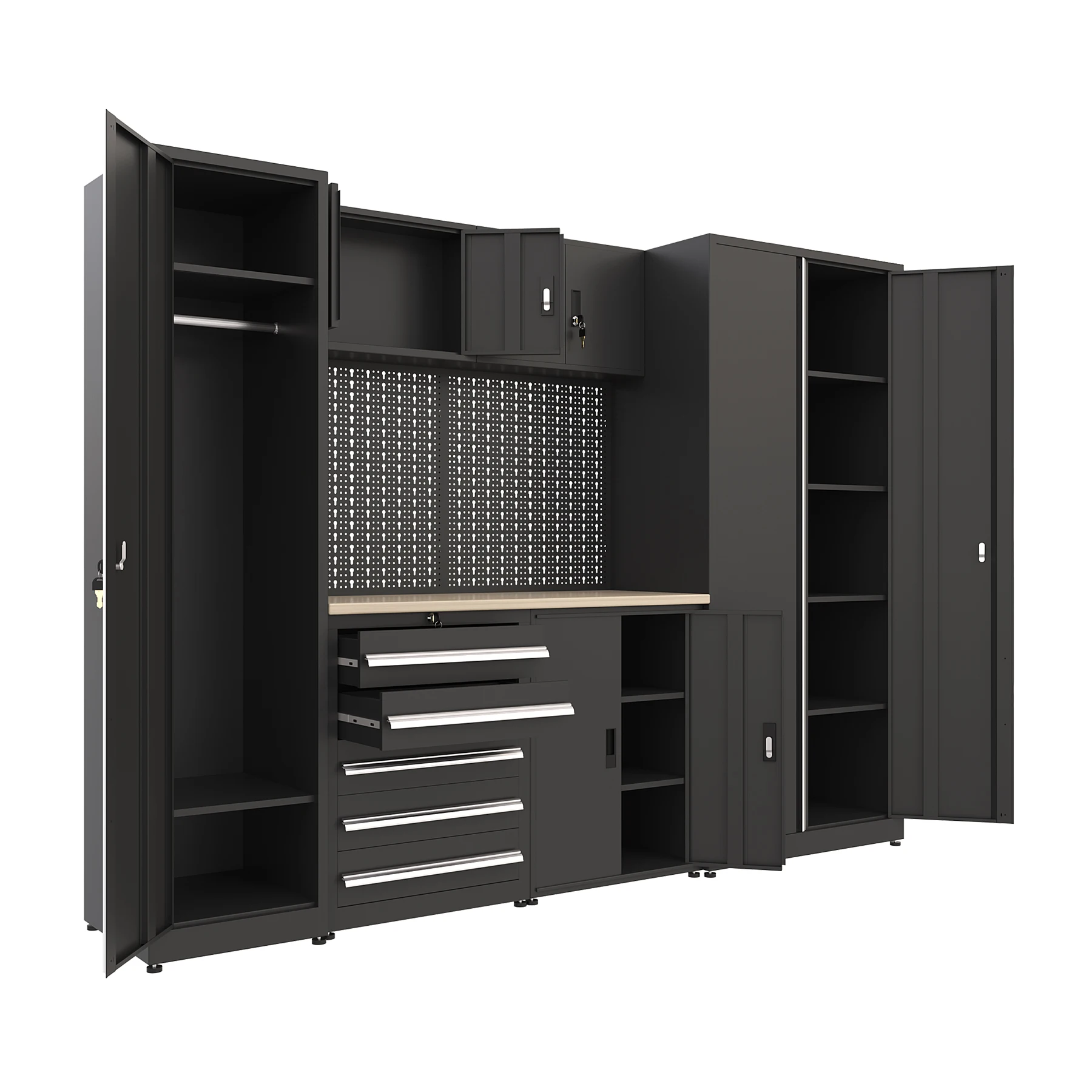Modular Workshop Storage OEM Wholesale Industrial Cabinets Heavy-Duty Workshop Storage With Workbench & Toolbox JZD ODM