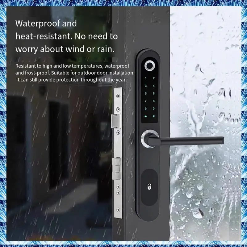 

FUFU Tuya Smart Door Lock Fingerprint Biometric Waterproof Digital Electronic Lock APP IC Card Password Aluminum Alloy Lock A