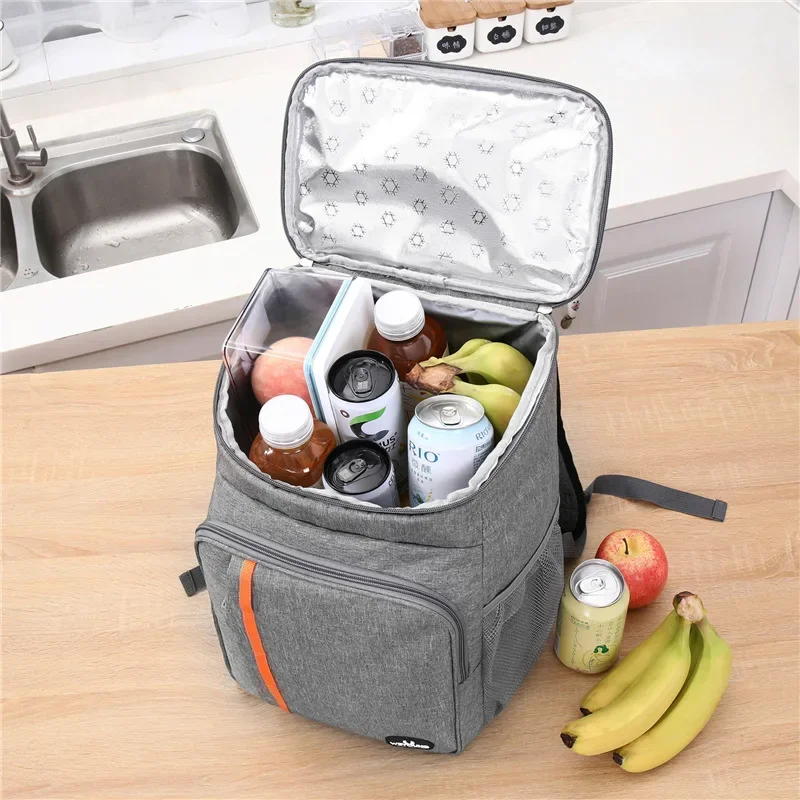 Bolsa de almuerzo térmica portátil de 18L, caja de comida duradera, resistente al agua, funda con aislamiento de hielo, mochilas para cena Oxford para acampar, Icebox