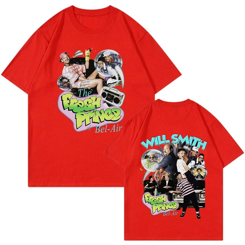The Fresh Prince of Bel Air Graphic Tee Will Smith Phillip Banks Short Sleeve Oversized Casual Retro Streetwear Fashion Tops