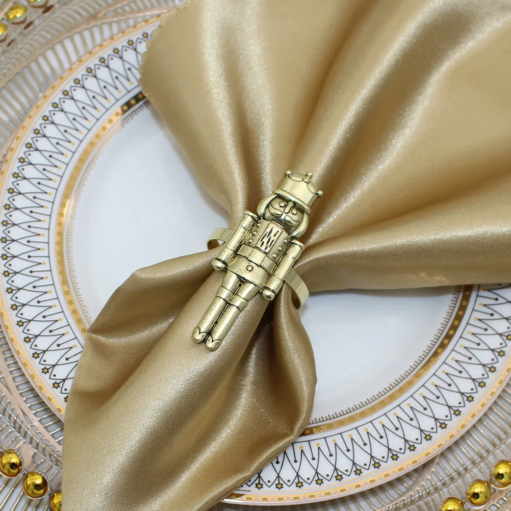 

2 Pcs Napkin Soldier Christmas Napkins Rings for Table Holder Decoration Nutcracker Buckle Holding