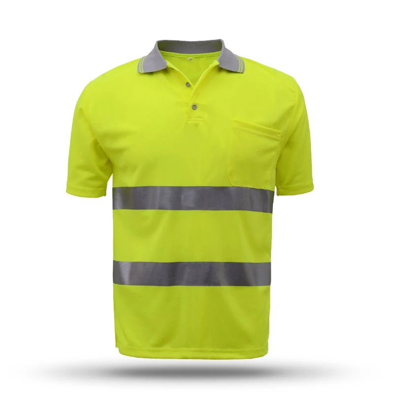 Hi Vis Reflective Shirt Safety For Construction Workwear High Visibility Polo Shirt