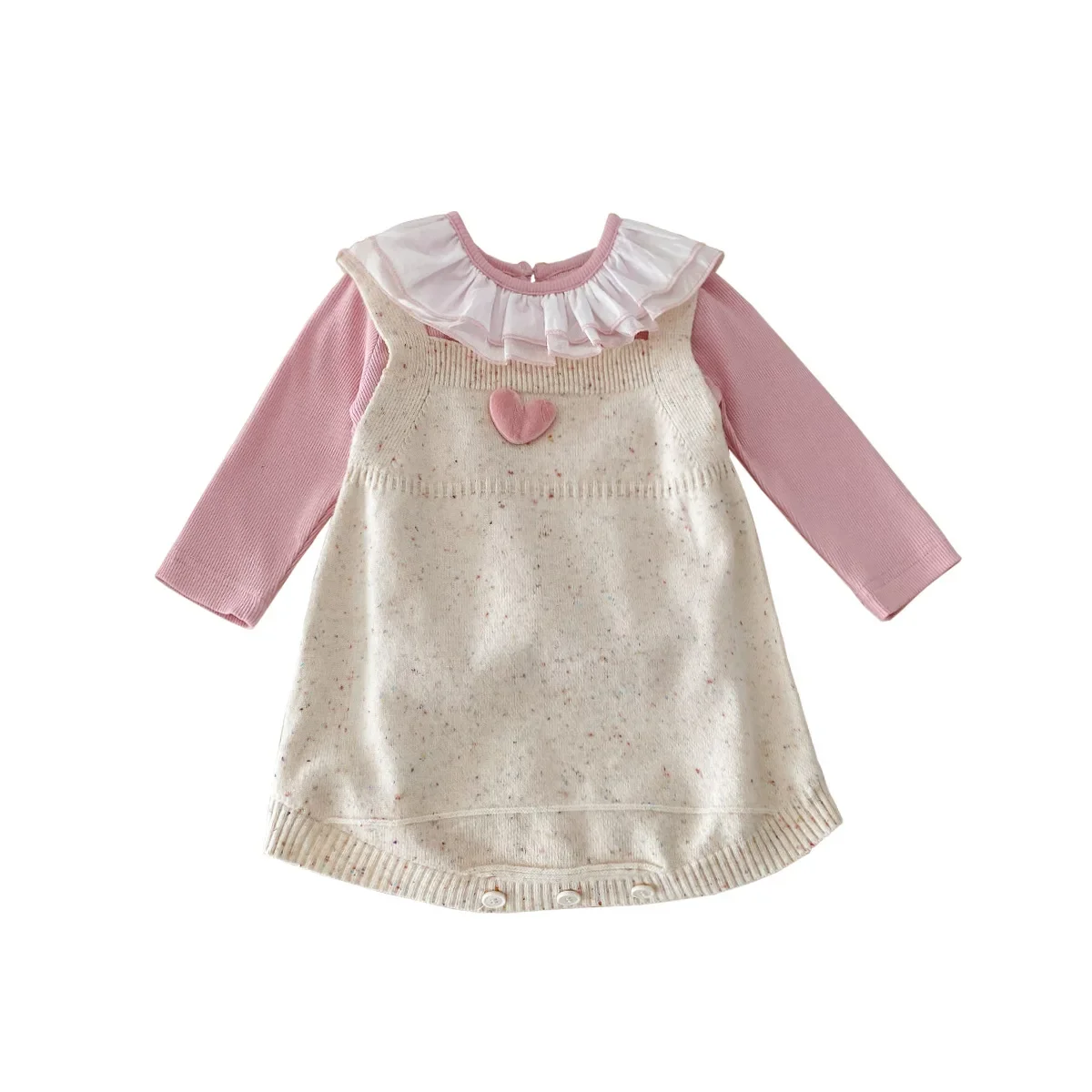 Babykleding Herfst 2024 Nieuwe Modieuze Meisjes Shirt Met Lange Mouwen Mouwloze Zoete Romper Modieuze Prinses Zoete Kleding