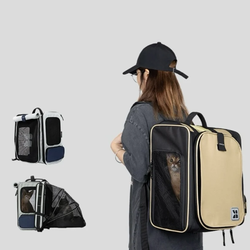 

High Quality Large Capacity Waterproof Oxford Fabric Cat Travel Bag Luxury Comfortable Outdoor Cat Carrying Shoulder Bag