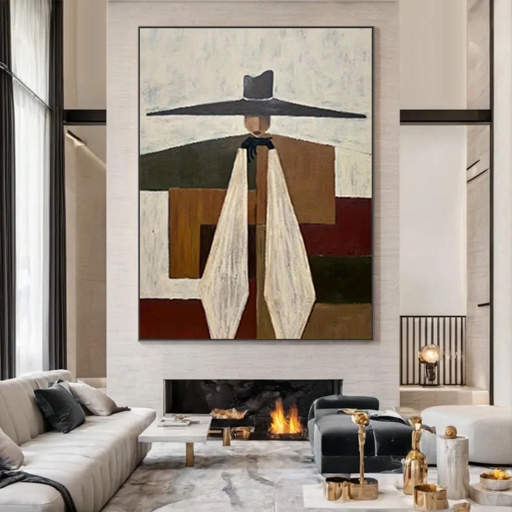 Handmade Abstract Figure Paintings Modern Home Decor Picture Abstract Oil Painting On Canvas Medieval Style Wall Art Pattern