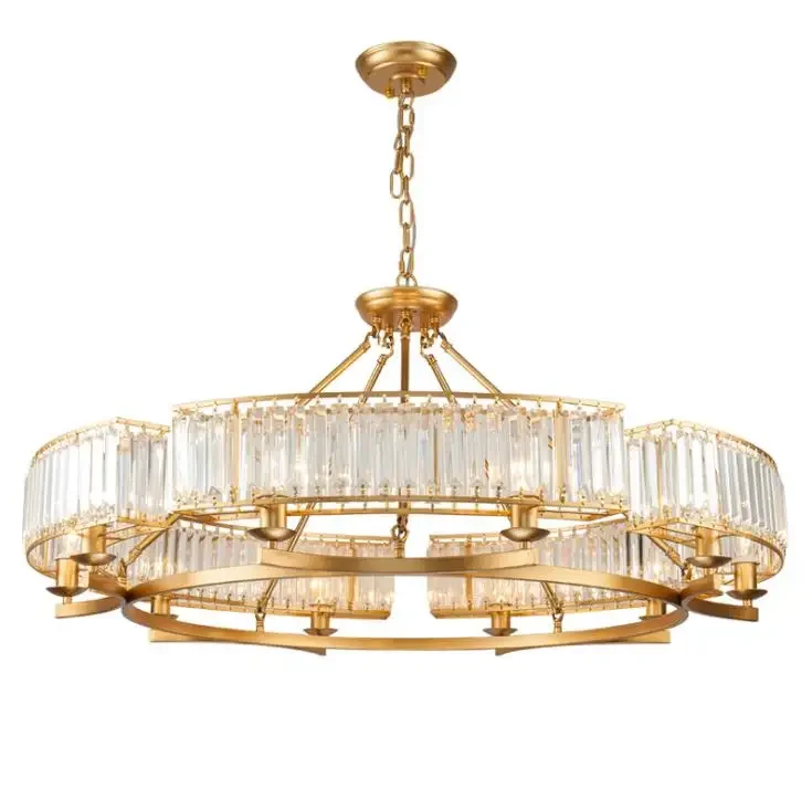 Lámpara de araña larga con personalidad nórdica, modelo de habitación, lámpara de araña americana, candelabro de cristal para sala de estar