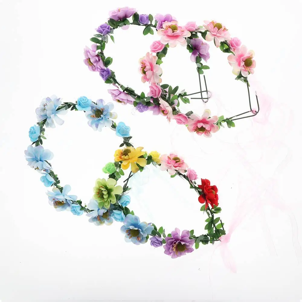 

Headdress Imitation Flower Headband Ribbon Headband Floral Tiara Headband Women Headwear Rose Flower Flower Crowns Headband
