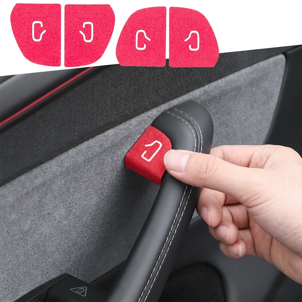 Car Open Door Button Sticker Armrest Window Lift Button Switch Interior Accessories For Tesla Model 3 Highland Model Y Juniper