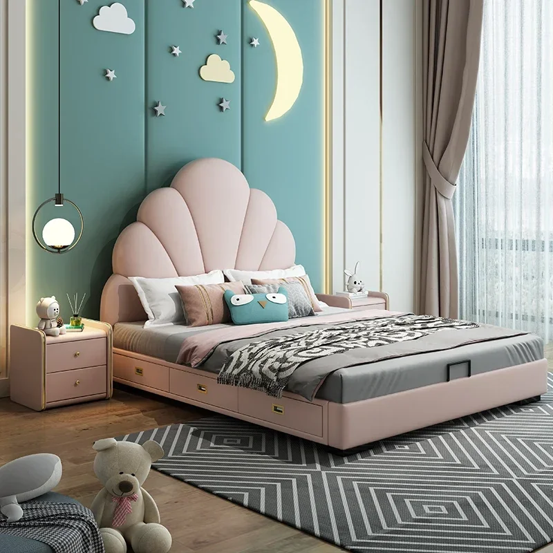 

Nordic Princess Bed Children's Bed Girl's Small Apartment Modern Minimalist 1.5 M