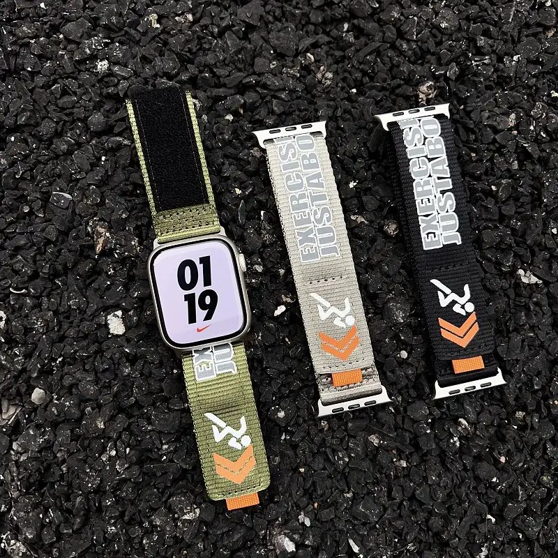 

Nylon Loop Band for Apple Watch Bands 38 40 42 44 45 46 49mm Wristband Rugged Sport Velcro Strap Bracelet for iWatch S11 10 9 8