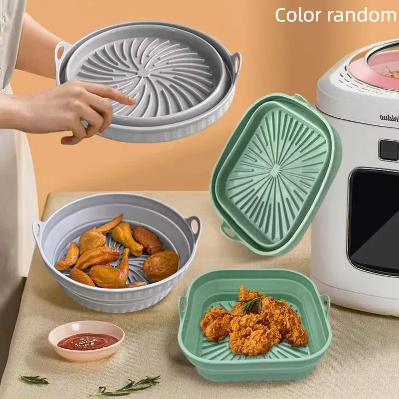 

Food Grade Silicone Air Fryer Basket Liner, Non-Toxic & Non-Stick for Healthier Cooking, Reusable